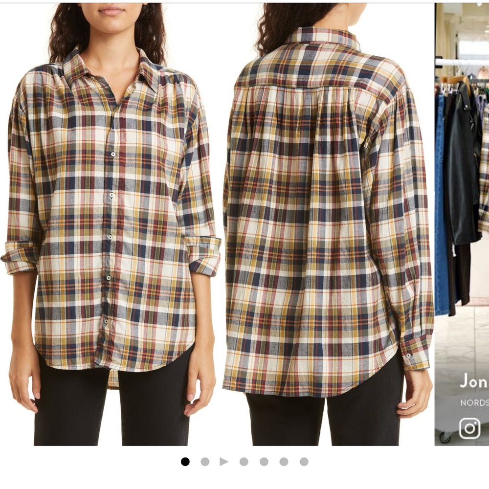 NWT $295 The Great Society Country Plaid Button Down Shirt Size 2 Medium